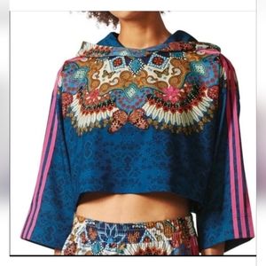 Adidas x Farm Rio Borbomix Butterfly Cropped Hoodie Women's Sz S Pullover